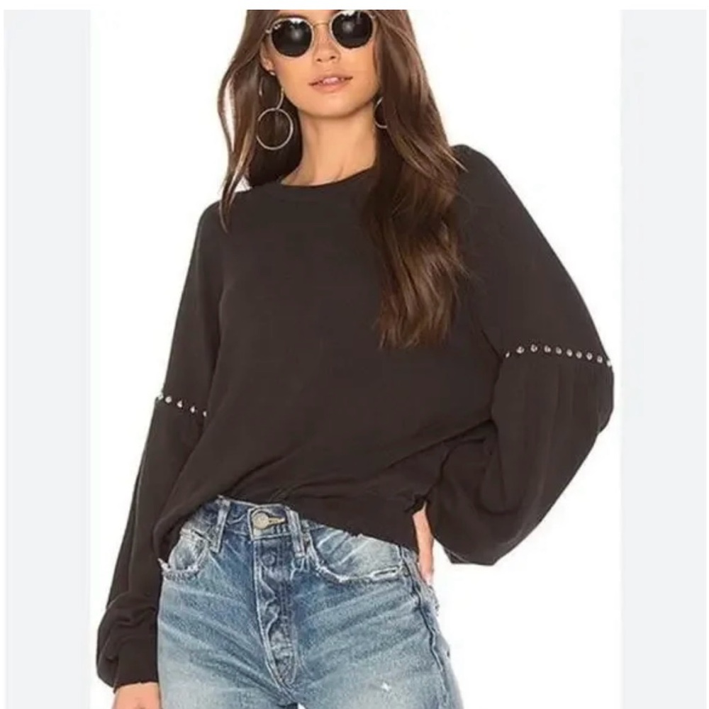 The Great Bishop Studded Sweatshirt In Gray Women’s Size 3